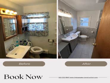 Photos by Chesapeake Construction, Inc #17 Contact us today for a free estimate to remodel/renovate your Bathroom! Mention this post and get 10% off th