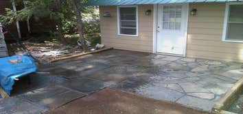 blue stone patio