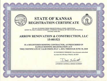 State of Kansas Certificate