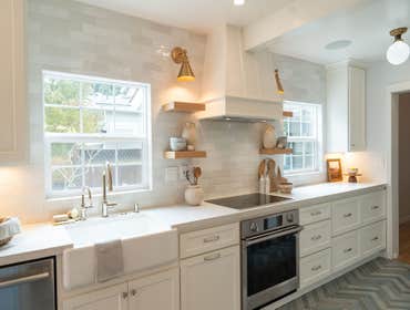 1924 Home Kitchen Remodel Full design services with professional designer. Partial wall removal to open up space. Custom cabinets. All new lighting and