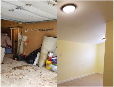 Garage conversion: Bedroom/Laundryroom Converted old garage into bedroom and updated laundryroom