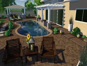 Granada Hills - Backyard Remodeling In this project we converted an empty backyard into an Outdoor Living Space.
Including: demolition of existing co