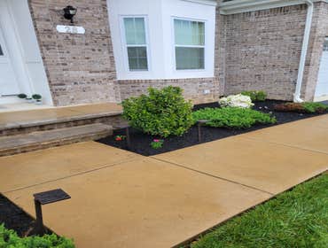 Photos by Blue Stone Landscaping LLC #6 Trimmed bushes, added mulch and 10 low voltage lights installation.