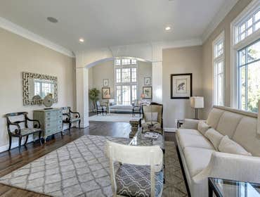 GULICK | CUSTOM Home in McLean The impressive stone and HardiePlank® elevation on our Winthrop really stood out on this corner lot of approximately one