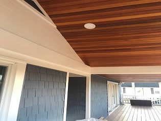 mahogany porch ceiling