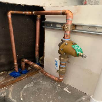 Plumber installed new main water valve