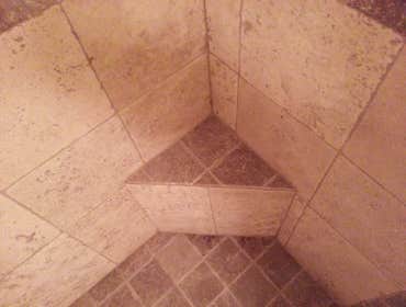 Shower remodel Travertine