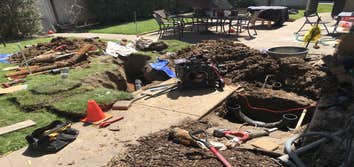 Replacement of old sewer cast iron pipes with ABS