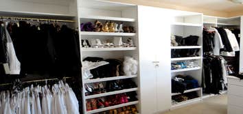 Custom Reach In Closet A custom reach-in closet project for a client in the Los Angeles metropolitan region.