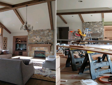 Living Space, Fire Place, Custom Finish Carpentry Project #2