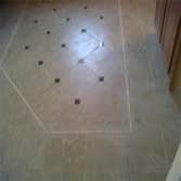 Porcelain with stone border and insets