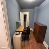 Lakewood office and bedroom refresh. Painting, plaster repair, and flooring in the office.