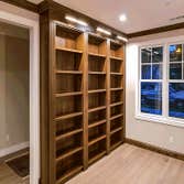 Alder Walnut Finish Library Shelves