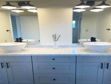 master bath after sever water damage
