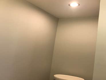Photos by Unbeatable Electric #1 Complete bathroom remodel. Installed radiant floor heat, blue tooth speaker system with night light and regular light.