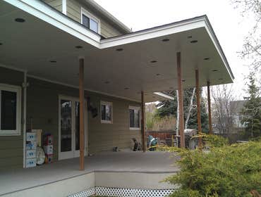 Hallford Contracting Project These photos are of a recent 1100 sq ft porch .
A new roof lament.
Bay window install.