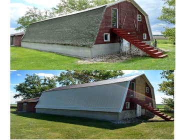 Barn Roof Before and After