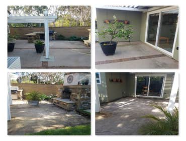 Backyard Concrete patio demo Aliso Viejo before/after