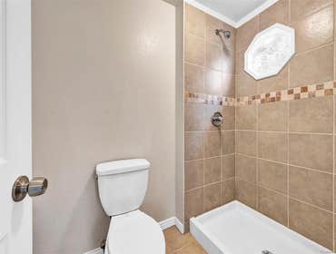 Photos by KM Services #2 Took out all carpet, painted floors with KILZ. Repaired damage to walls and trim, sprayed 9 rooms and trim...2 days after fini