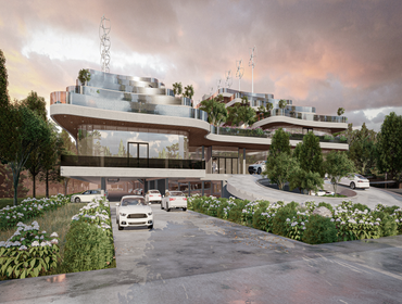 SPACE CITY PLAZA Mixed-use project going up lakefront view, located at Seabrook Texas.