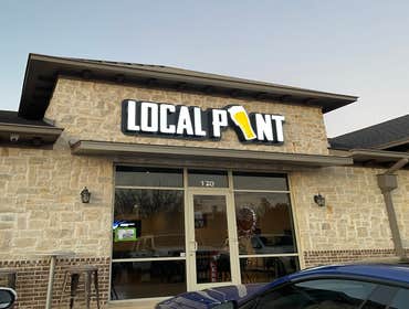 Front-lit channel letters on routed backer for Local Pint in Flower Mound