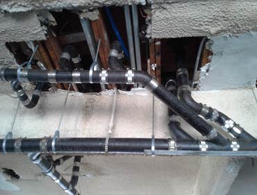 Apartment drain repipe