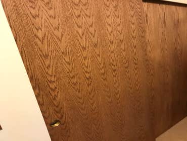 Stained and installed Sliding door