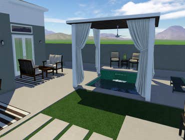 Studio City - Backyard and Spa Remodel In this project we remodeled the backyard into a cozy decorated outdoor living space.
Including: a costume mad
