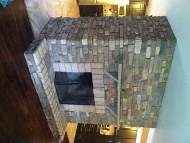 stone fireplace