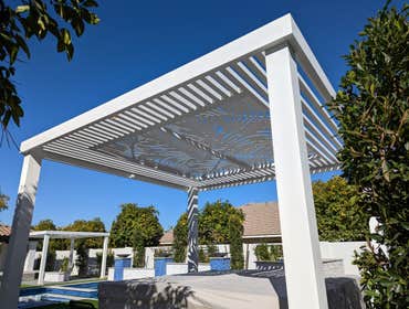 4K Aluminum Lattice Pergola with Design Panels
