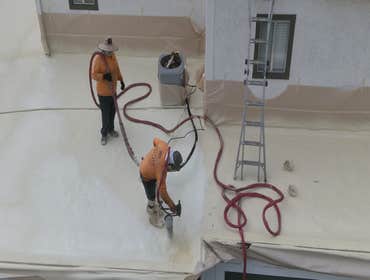 Large HOA Foam roof application, Pallasades, CA
