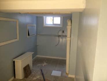 Basement renovation We successfully completed a full basement gut out and renovation. We installed new water proof / mold resistant sheetrock, ceramic
