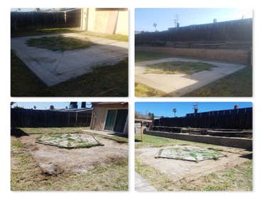 Concrete pad demo Rialto before/after
