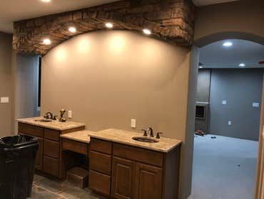 Master suite double vanity new construction
