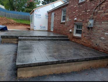 stamped concrete back patio