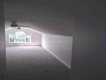 Bonus Room Remodel This customer wanted to turn this extra space above garage into a functional living area. New walls, painting, flooring, and HVAC to