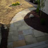 Walkways, Plantings, Retaining wall