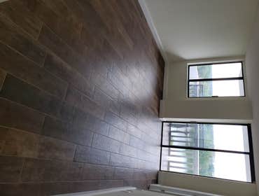 Wood tile flooring