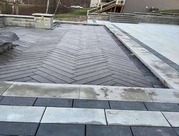 Photos by Summer's Landscaping #4 Borealis pavers and Blu Grande from Techo Bloch