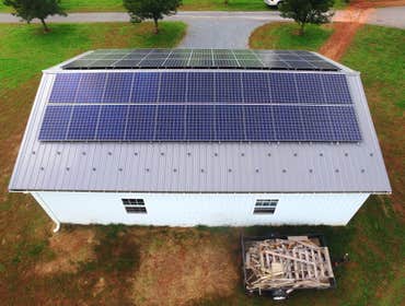 Photos by Celestial Solar Innovations LLC #4 Detached garage/shop installation with 100% energy independence and offset.