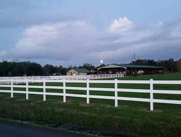 Three Rail White Vinyl Fence