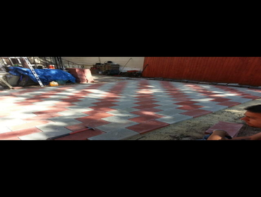 Outside work pavers, addition and siding. Photos of outside work. Back yard pavers