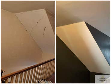 Before and After( Stairs Wall and Ceilings) [Drywall Repair/Replace, Ceilings, Walls, Trim]