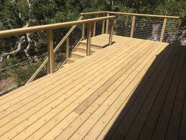 Redwood deck stained