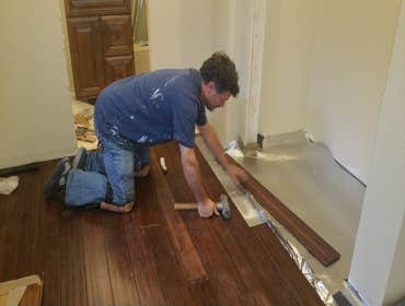 Hardwood floor installation