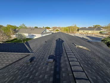 New GAF “charcoal” roof New GAF roof replacement with 50 year warranty