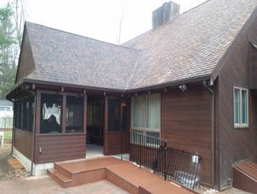 Huntingdon valley addition cedar siding Built screen room did all framing work. Installed shingles, cedar siding both inside and out. Also framed a dec
