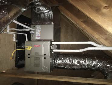 Photos by All Weather Heating and Air Conditioning Two complete HVAC systems including ducting, to be installed in two phases; pictures shown are from 