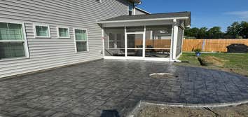 Stamped Patio with fire pit