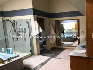 Master bathroom remodel Took out old jetted tub and update the whole bathroom.